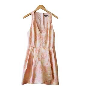 Gianni Bini Floral Damask Sleeveless Faux Wrap Dress Size 6